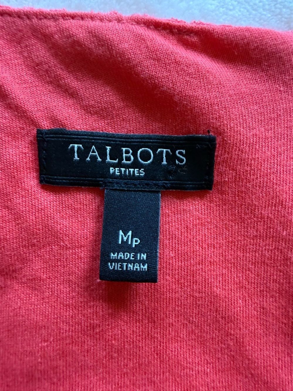 Talbots Medium Petite Salmon Lace Top 3/4 Sleeve Preppy Office Dressy Blouse - Picture 7 of 9